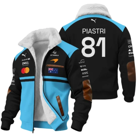 2026 Oscar Piastri McLaren F1 Teamwear Fleece Jacket BLOP4226A3FJ - Cyan
