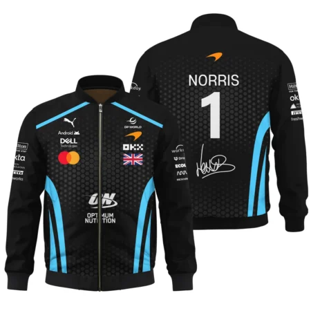 2026 Lando Norris McLaren F1 Teamwear Bomber BLNR26226A3BB - Cyan