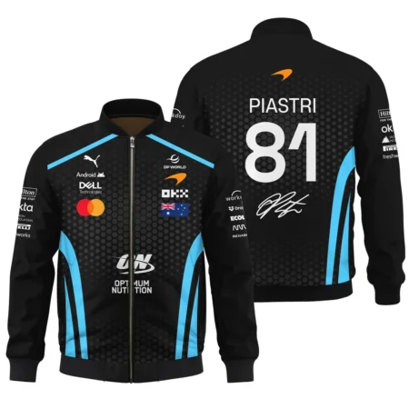 2026 Oscar Piastri McLaren F1 Teamwear Bomber BLOP26226A3BB - Cyan