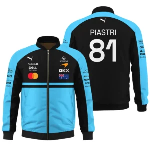 2026 Oscar Piastri McLaren F1 Teamwear Zipper Hoodie BLOP4226A3ZHD - Cyan