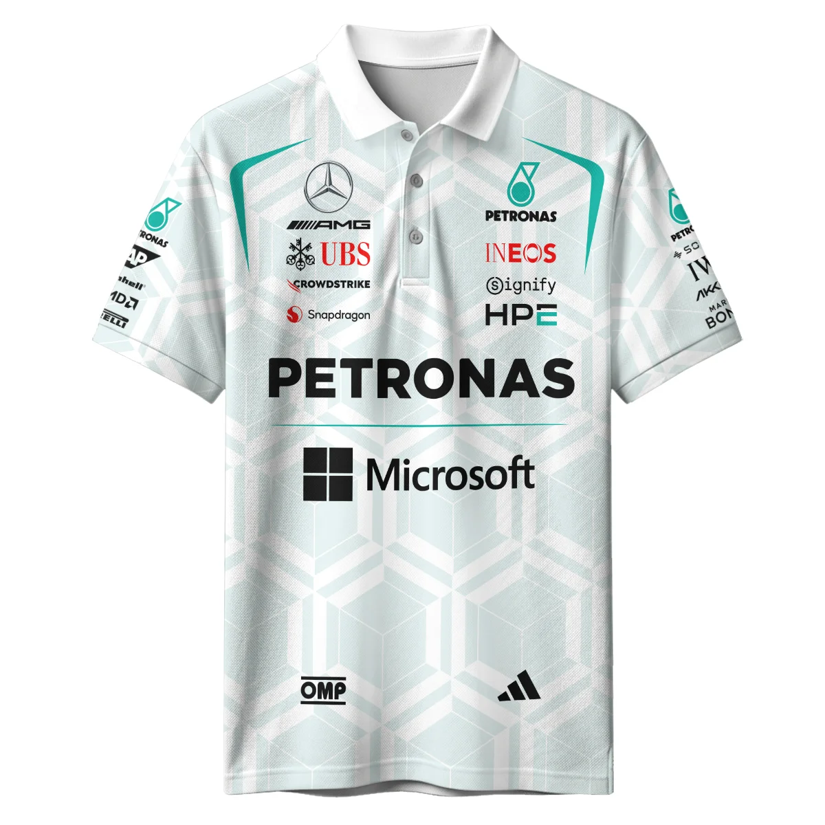 2026 Kimi Antonelli Mercedes F1 Teamwear Polo Shirt BLKA29326A2PL - White 2026 Kimi Antonelli Mercedes F1 Teamwear Polo Shirt BLKA29326A2PL - White