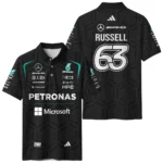 2026 George Russell Mercedes F1 Teamwear Polo Shirt BLGR30326A1PL - Black