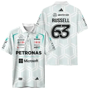 2026 George Russell Mercedes F1 Teamwear Long Polo Shirt BLGR30326A1LPL - Black 2026 George Russell Mercedes F1 Teamwear Long Polo Shirt BLGR30326A1LPL - Black