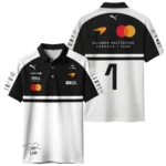 2026 Lando Norris 1 McLaren F1 Teamwear Polo Shirt BLNR25326A2PL - White