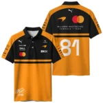 2026 Oscar Piastri 81 McLaren F1 Teamwear Polo Shirt BLOP25326A1PL - Orange