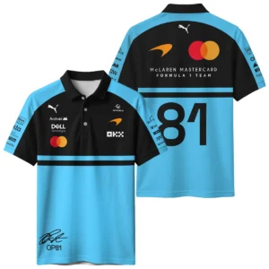 2026 Oscar Piastri 81 McLaren F1 Teamwear T-Shirt BLOP25326A3TS - Cyan
