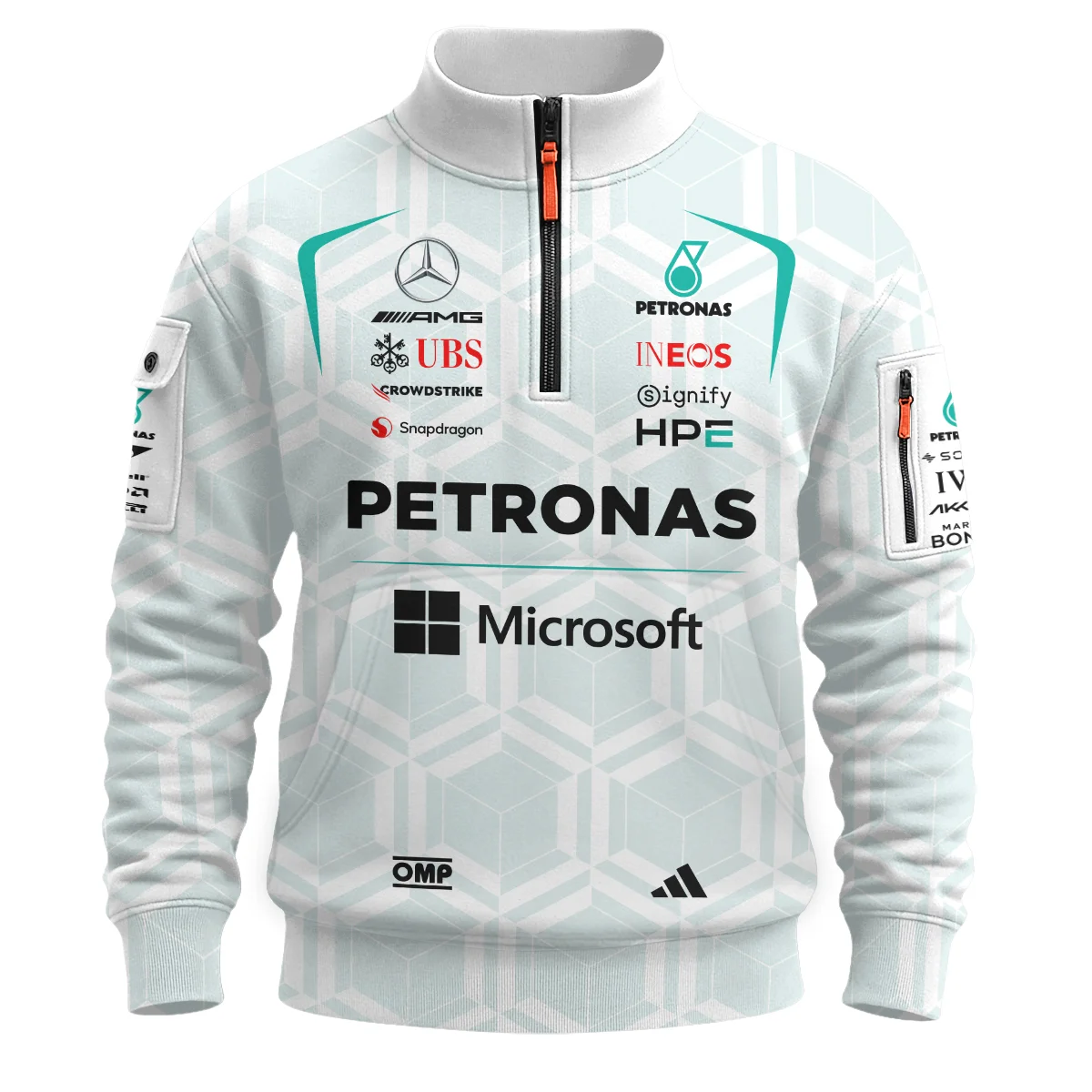 2026 Kimi Antonelli Mercedes F1 Teamwear Sweatshirt Zipper BLKA29326A2SHZ - White 2026 Kimi Antonelli Mercedes F1 Teamwear Sweatshirt Zipper BLKA29326A2SHZ - White