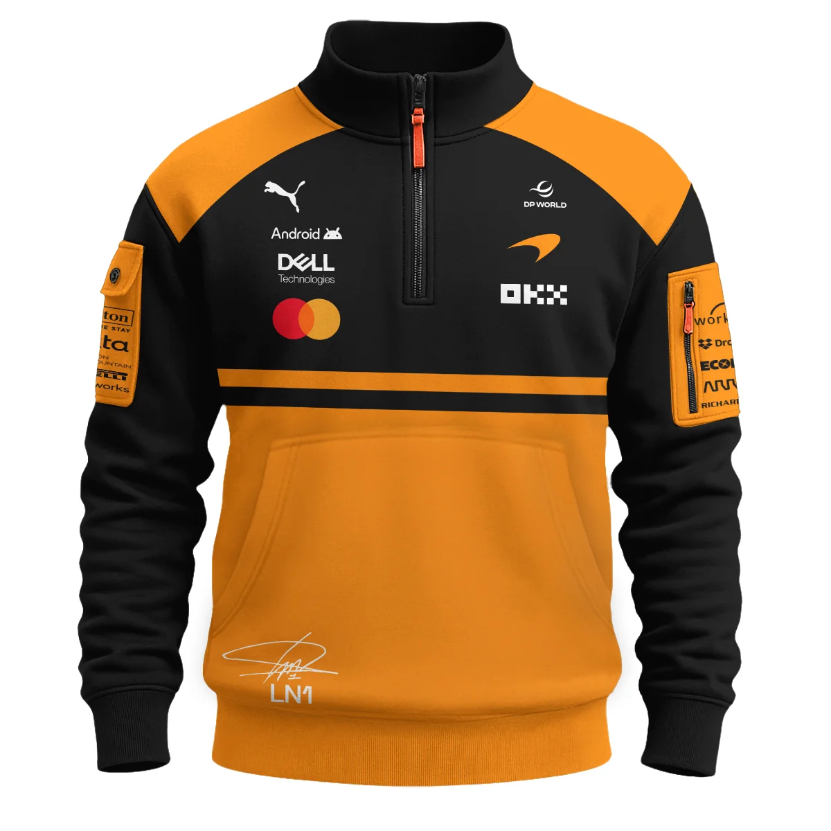 2026 Lando Norris 1 McLaren F1 Teamwear Sweatshirt Zipper BLNR25326A1SHZ - Orange 2026 Lando Norris 1 McLaren F1 Teamwear Sweatshirt Zipper BLNR25326A1SHZ - Orange