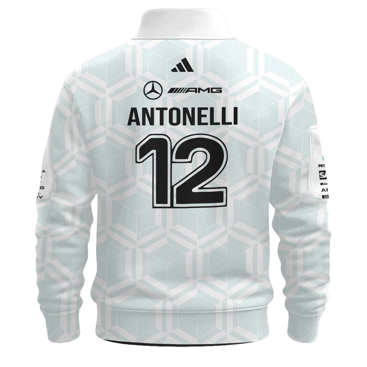 2026 Kimi Antonelli Mercedes F1 Teamwear Sweatshirt Zipper BLKA29326A2SHZ - White 2026 Kimi Antonelli Mercedes F1 Teamwear Sweatshirt Zipper BLKA29326A2SHZ - White