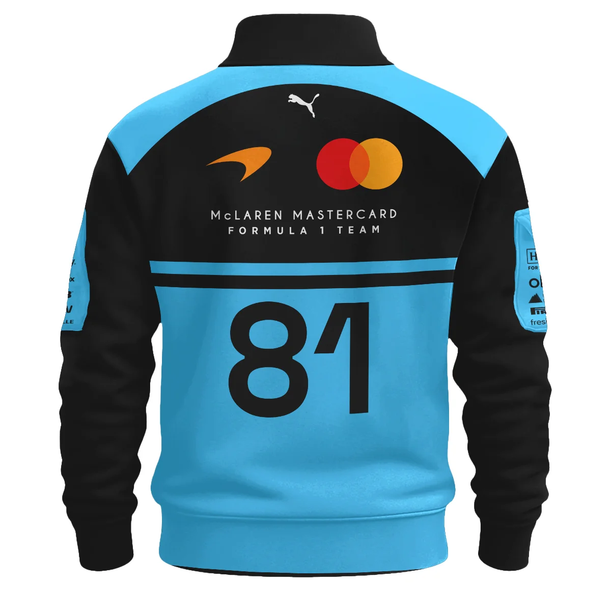 2026 Oscar Piastri 81 McLaren F1 Teamwear Sweatshirt Zipper BLOP25326A3SHZ - Cyan 2026 Oscar Piastri 81 McLaren F1 Teamwear Sweatshirt Zipper BLOP25326A3SHZ - Cyan
