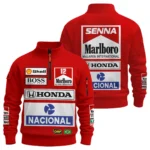 1988 Ayrton Senna Honda Race Suit Marlboro McLaren Sweatshirt Zipper BL3725A2SHZ
