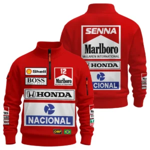 1988 Ayrton Senna Honda Race Suit Marlboro McLaren Hoodie Quilted Waffle BL3725A2HQW