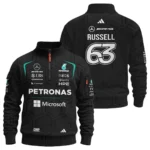 2026 George Russell Mercedes F1 Teamwear Sweatshirt Zipper BLGR30326A1SHZ - Black