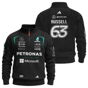 2026 George Russell Mercedes F1 Teamwear Hoodie Half Zip BLGR30326A1HDF - Black