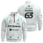 2026 George Russell Mercedes F1 Teamwear Sweatshirt Zipper BLGR30326A2SHZ - White