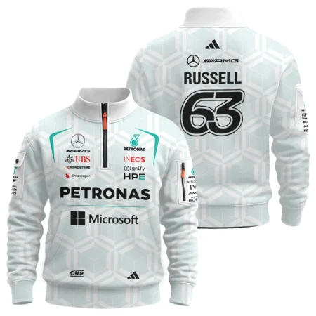 2026 George Russell Mercedes F1 Teamwear Sweatshirt Zipper BLGR30326A2SHZ - White