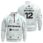 2026 Kimi Antonelli Mercedes F1 Teamwear Sweatshirt Zipper BLKA29326A2SHZ - White
