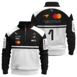 2026 Lando Norris 1 McLaren F1 Teamwear Sweatshirt Zipper BLNR25326A2SHZ - White