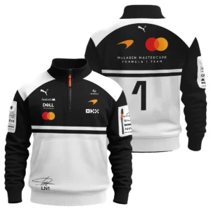 2026 Lando Norris 1 McLaren F1 Teamwear Hoodie Quilted Waffle BLNR25326A2HQW - White 2026 Lando Norris 1 McLaren F1 Teamwear Hoodie Quilted Waffle BLNR25326A2HQW - White