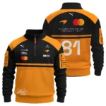 2026 Oscar Piastri 81 McLaren F1 Teamwear Sweatshirt Zipper BLOP25326A1SHZ - Orange