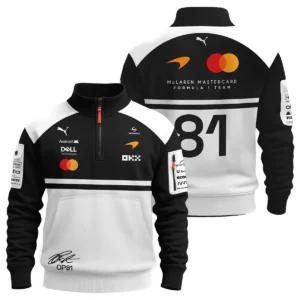 2026 Oscar Piastri 81 McLaren F1 Teamwear Hoodie Quilted Waffle BLOP25326A2HQW - White