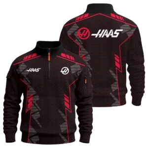 Haas F1 Teamwear Hoodie Half Zip BLVA5326A1HAASHDF