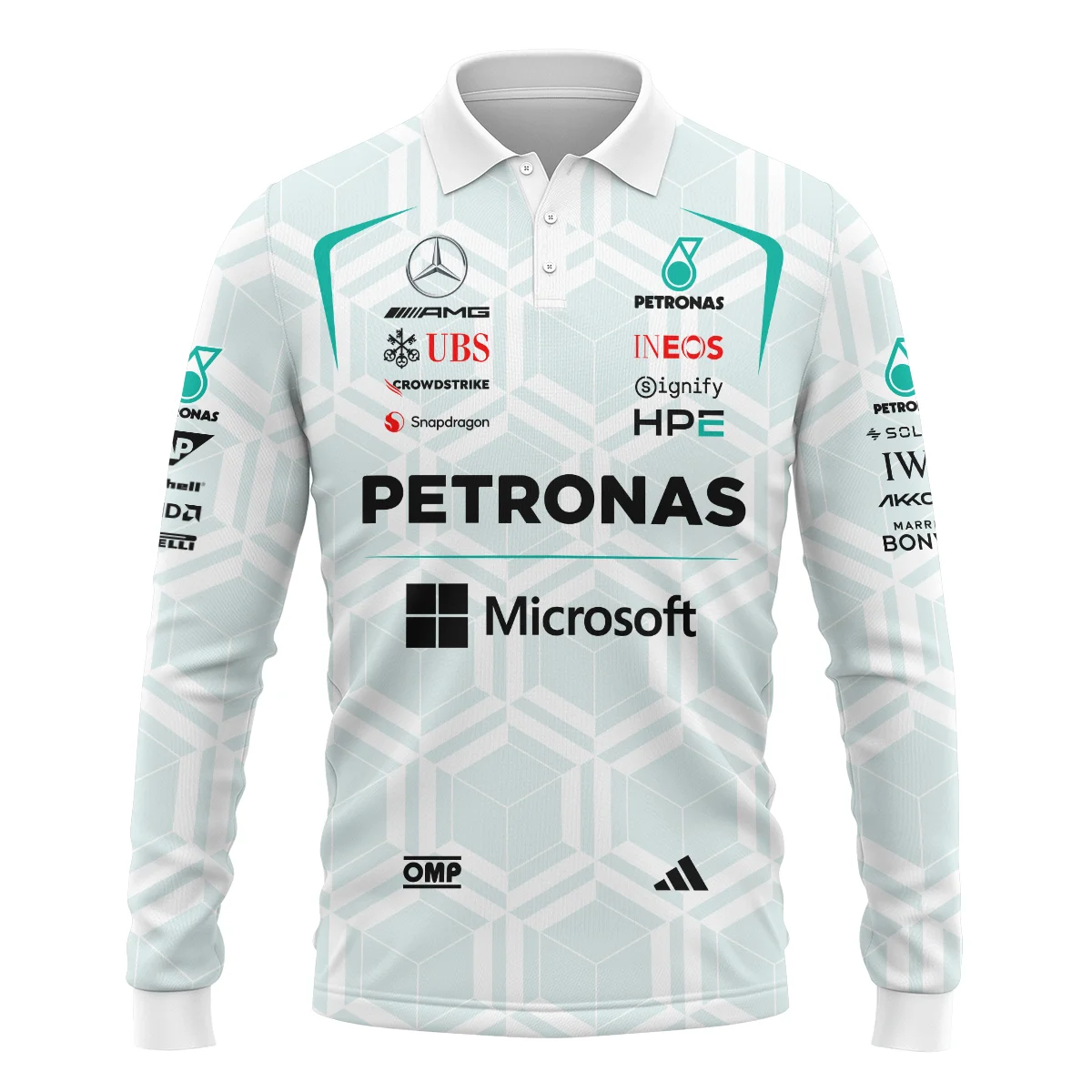 2026 Kimi Antonelli Mercedes F1 Teamwear Long Polo Shirt BLKA29326A2LPL - White 2026 Kimi Antonelli Mercedes F1 Teamwear Long Polo Shirt BLKA29326A2LPL - White