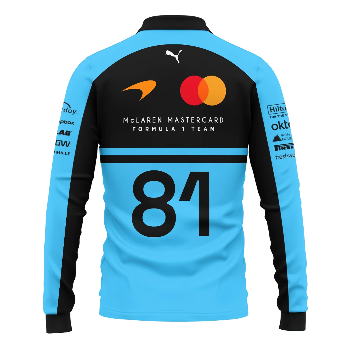 2026 Oscar Piastri 81 McLaren F1 Teamwear Long Polo Shirt BLOP25326A3LPL - Cyan 2026 Oscar Piastri 81 McLaren F1 Teamwear Long Polo Shirt BLOP25326A3LPL - Cyan