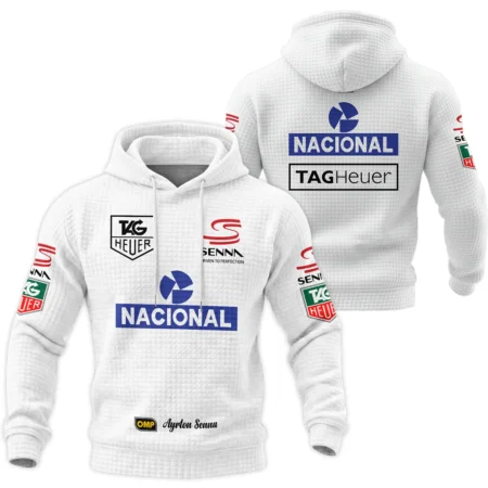 1985 Ayrton Senna John Player Special Lotus F1 Hoodie Quilted Waffle BL3725A3HQW