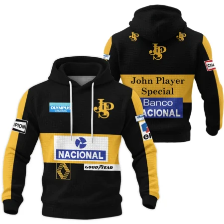 1985 Ayrton Senna John Player Special - Lotus F1 Hoodie Quilted Waffle BL3725A4HQW
