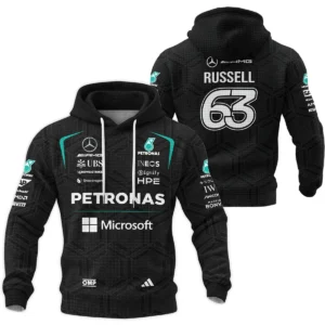 2026 George Russell Mercedes F1 Teamwear Winter Fleece Jacket BLGR30326A1WFJ - Black