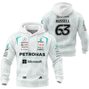 2026 George Russell Mercedes F1 Teamwear Quarter Zip Sweatshirt BLGR30326A2QZS - White