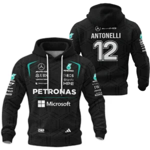 2026 Kimi Antonelli Mercedes F1 Teamwear Winter Fleece Jacket BLKA29326A1WFJ - Black