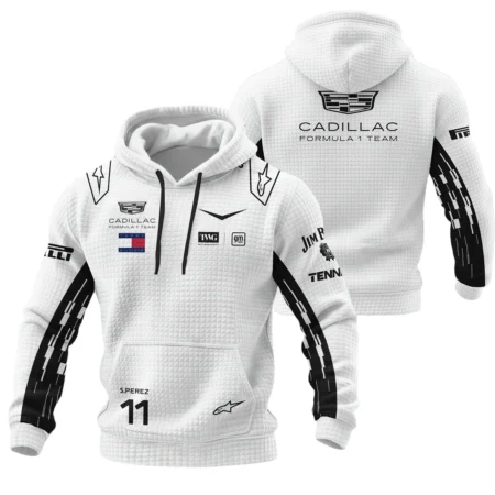 2026 Sergio Perez Cadillac F1 Team Apparel Hoodie Quilted Waffle BLVA9326SP4HQW