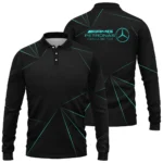 Mercedes F1 Teamwear Long Polo Shirt BL8326A1MERLPL