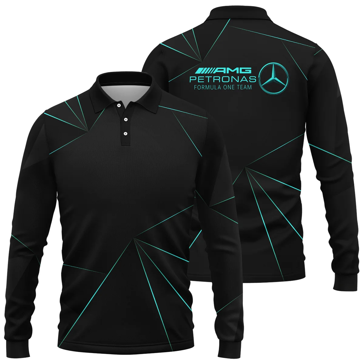 Mercedes F1 Teamwear Long Polo Shirt BL8326A1MERLPL Mercedes F1 Teamwear Long Polo Shirt BL8326A1MERLPL