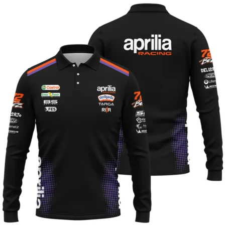 2026 Marco Bezzecchi Aprilia Racing Moto GP Teamwear Long Polo Shirt BLGP26326A1LPL