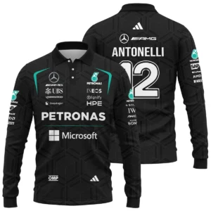 2026 Kimi Antonelli Mercedes F1 Teamwear Zipper Hoodie BLKA29326A1ZHD - Black