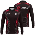 Haas F1 Teamwear Long Polo Shirt BLVA5326A1HAASLPL