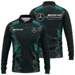 Mercedes F1 Teamwear Long Polo Shirt BLVA5326A1MERLPL