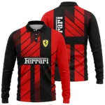 Fanwear Ferrari F1 Teamwear Long Polo Shirt BLVA5326A2FRRLPL - Style For Fan