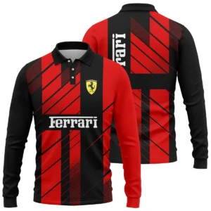 Fanwear Ferrari F1 Teamwear Long Polo Shirt BLVA5326A3FRRLPL - Style For Fan
