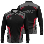 Haas F1 Teamwear Long Polo Shirt BLVA5326A3HAASLPL