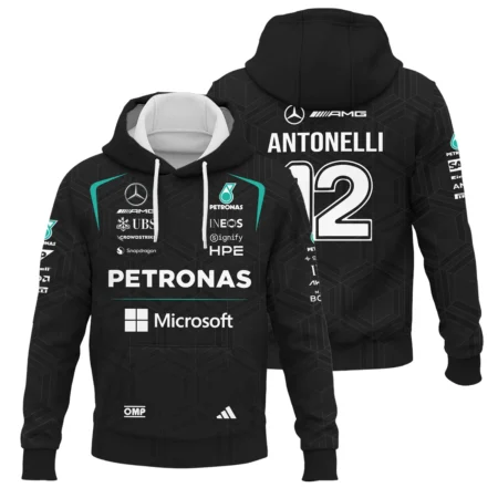 2026 Kimi Antonelli Mercedes F1 Teamwear Hoodie BLKA29326A1HD - Black