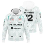 2026 Kimi Antonelli Mercedes F1 Teamwear Hoodie BLKA29326A2HD - White