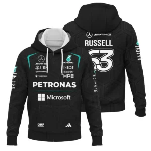 2026 George Russell Mercedes F1 Teamwear Long Polo Shirt BLGR30326A1LPL - Black 2026 George Russell Mercedes F1 Teamwear Long Polo Shirt BLGR30326A1LPL - Black
