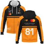 2026 Oscar Piastri 81 McLaren F1 Teamwear Zipper Hoodie BLOP25326A1ZHD - Orange