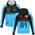2026 Oscar Piastri 81 McLaren F1 Teamwear Zipper Hoodie BLOP25326A3ZHD - Cyan