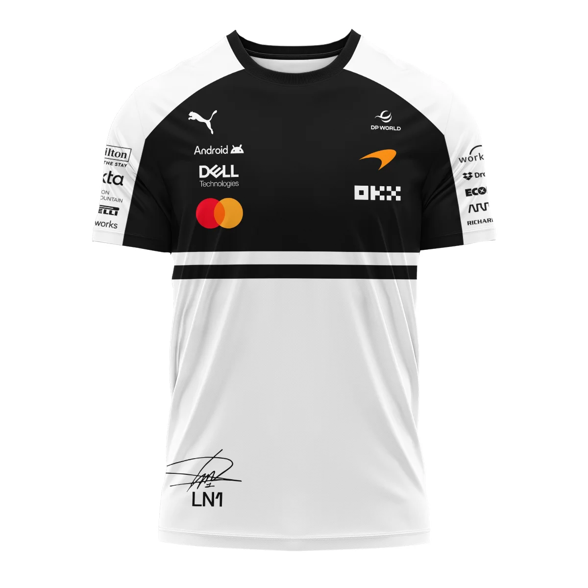 2026 Lando Norris 1 McLaren F1 Teamwear T-Shirt BLNR25326A2TS - White 2026 Lando Norris 1 McLaren F1 Teamwear T-Shirt BLNR25326A2TS - White
