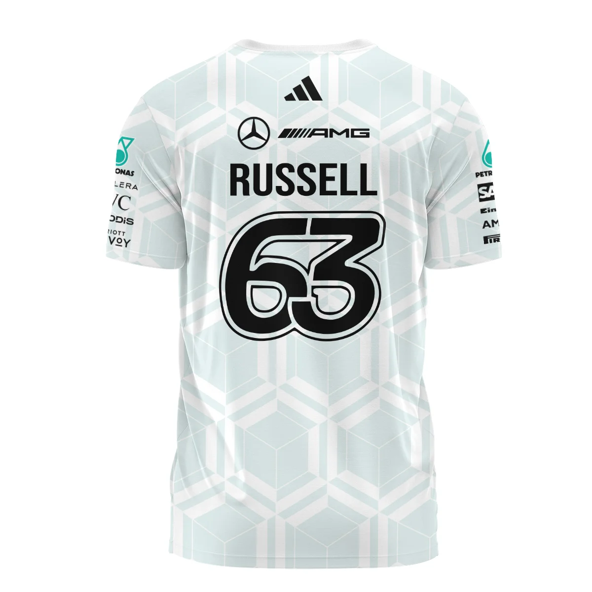 2026 George Russell Mercedes F1 Teamwear T-Shirt BLGR30326A2TS - White 2026 George Russell Mercedes F1 Teamwear T-Shirt BLGR30326A2TS - White